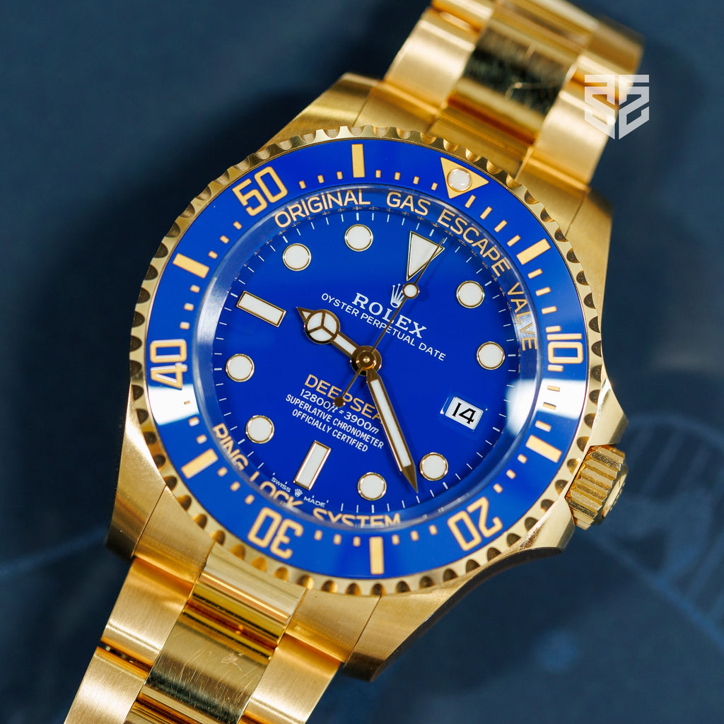 Rolex Deepsea Yellow Gold 136668LB 2024 dial and bezel — The Smiling Second, Melbourne
