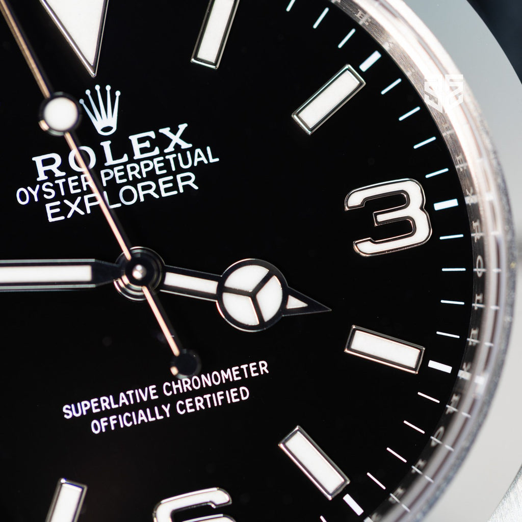 Rolex Explorer 40 224270 2024 dial detail — The Smiling Second, Melbourne
