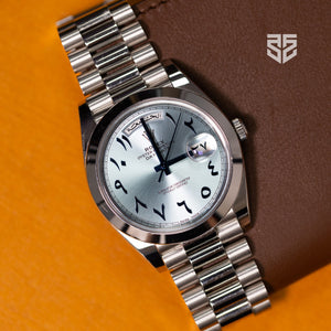 Rolex Day-Date 40 Platinum Ice Blue Arabic Dial Ref: 228206 2017