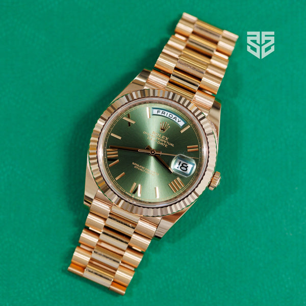 Rolex Day-Date 40 Everose Olive 228235 2023 — The Smiling Second, Melbourne