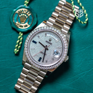 Rolex Day-Date 40 White Gold Pave Diamond Dial Ref: 228349RBR 2024