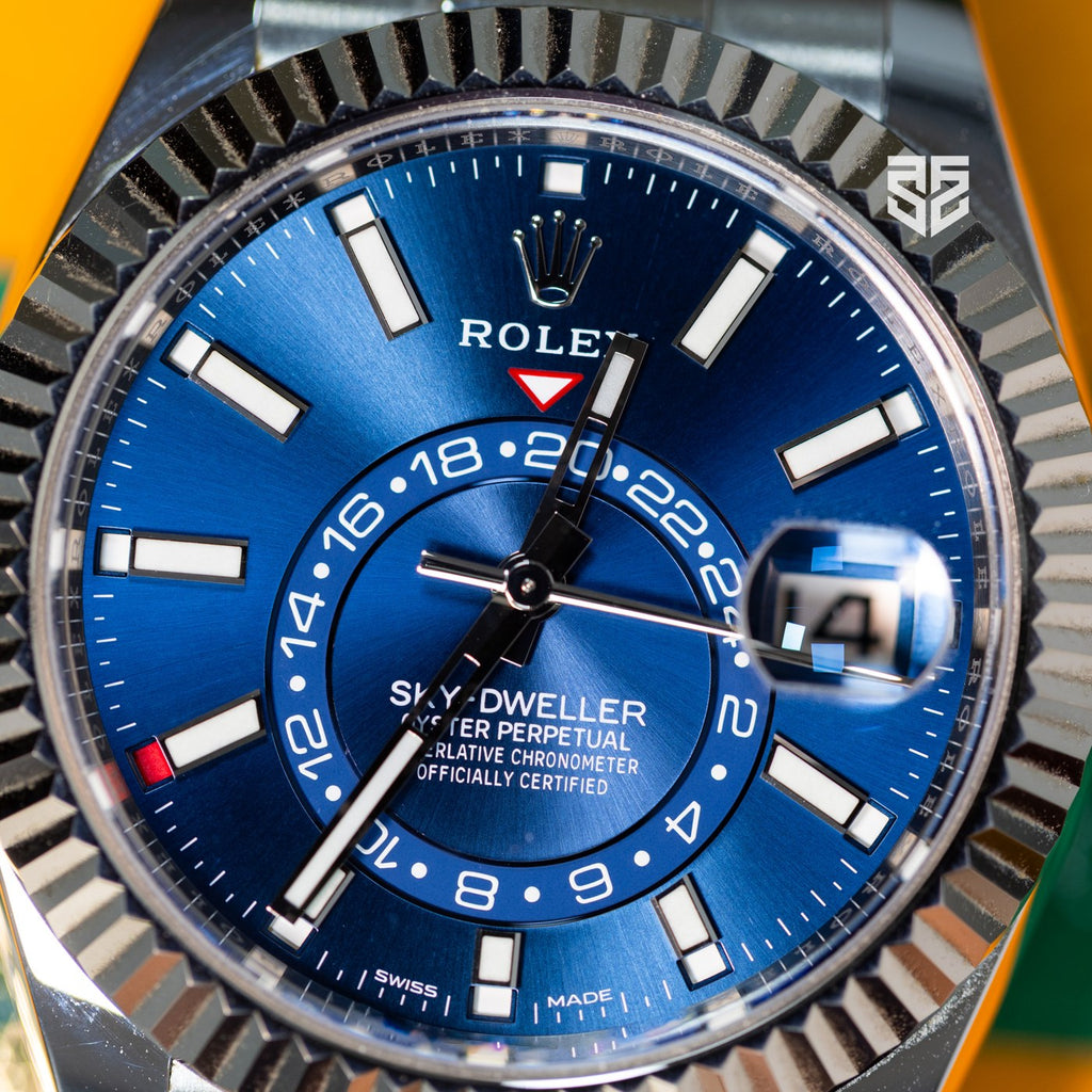 Rolex Sky-Dweller 326934 dial detail — The Smiling Second, Melbourne