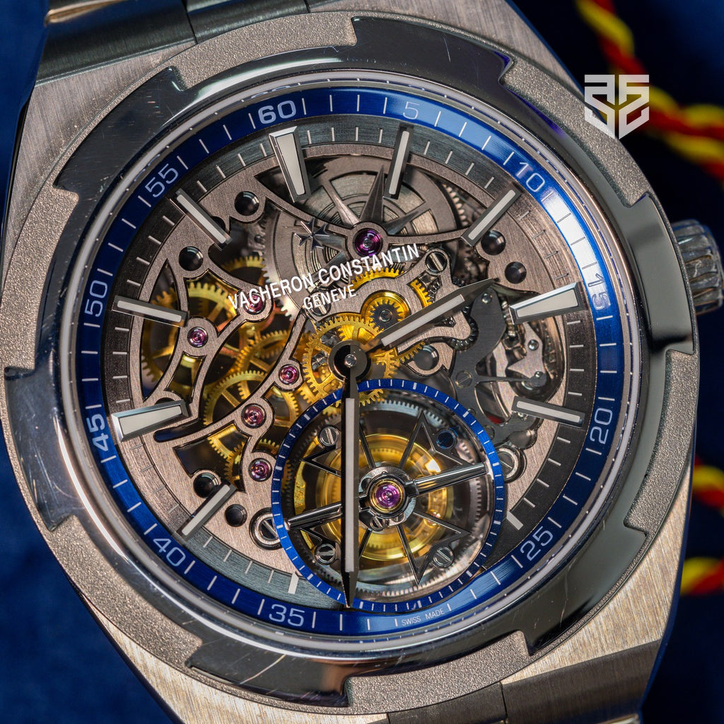 Vacheron Constantin Overseas Tourbillon Skeleton 6000V/210T 2022 dial detail — The Smiling Second, Melbourne